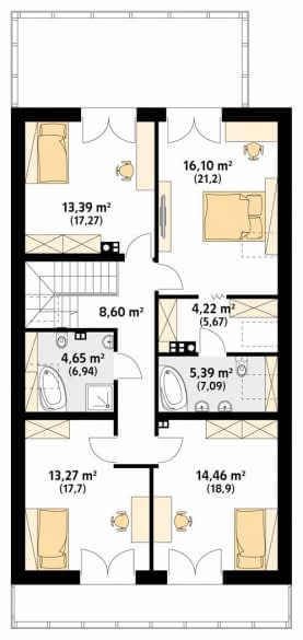 Rzut projektu Amarylis 6 (CE) - poddasze