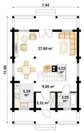 Rzut projektu Konwalia bal (BAL) - parter