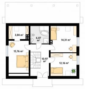 Rzut projektu Arnika (CE) - poddasze