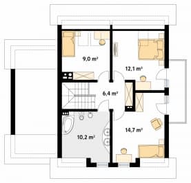 Rzut projektu Boguśka dr-S (DR-S) - poddasze