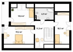 Rzut projektu Storczyk (CE) - poddasze