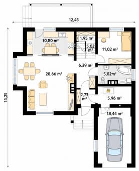 Rzut projektu Aloes 3 (CE) - parter
