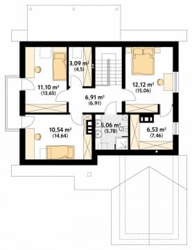 Rzut projektu Aloes 3 (CE) - poddasze