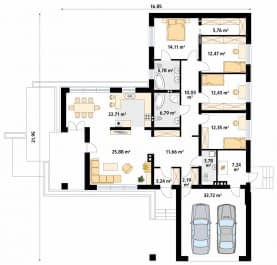 Rzut projektu Aksamit 3 (CE) - parter