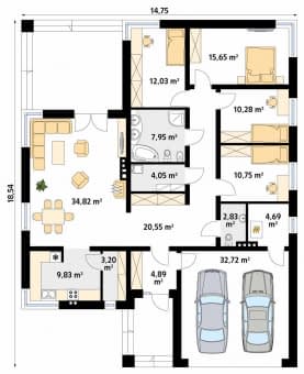 Rzut projektu Decyma (CE) - parter