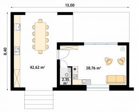 Rzut projektu Śmiałek dr-S (DR-S) - parter