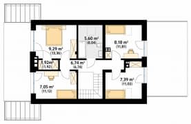 Rzut projektu Weranda 4 (CE) - poddasze