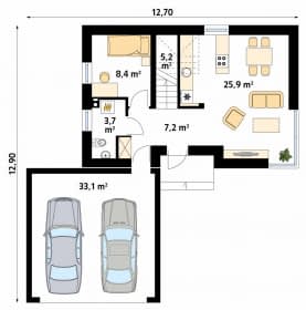 Rzut projektu Neo (KO) - parter