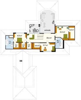 Rzut projektu Astron (CE) - poddasze