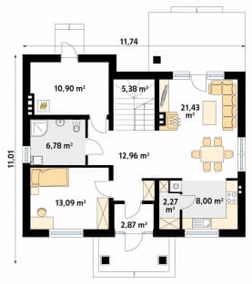Rzut projektu Dudek 2 (KO) - parter