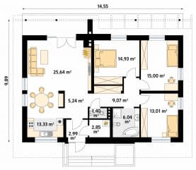 Rzut projektu Grafit (CE) - parter