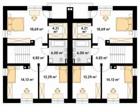 Rzut projektu Purpurowy (CE) - poddasze