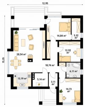 Rzut projektu Perła (CE) - parter