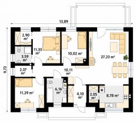 Rzut projektu Awokado (CE) - parter