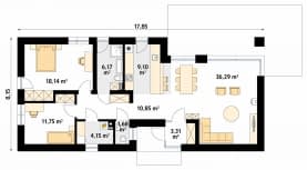 Rzut projektu Paproć (CE) - parter