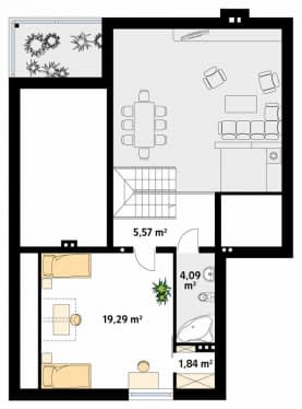 Rzut projektu Lara 3 (CE) - poddasze