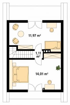 Rzut projektu Mikrus 2 dr-T (DR-T) - poddasze