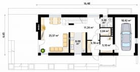 Rzut projektu Len (CE) - parter