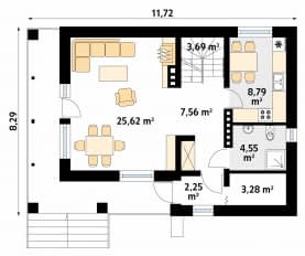 Rzut projektu Takt 3 (Y) - parter