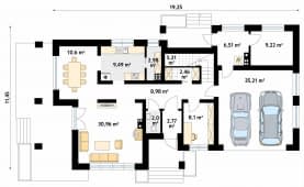 Rzut projektu Karmin (CE) - parter