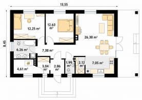 Rzut projektu Decyma 3 (CE) - parter