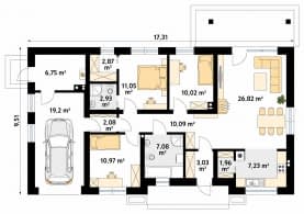 Rzut projektu Awokado 4 (Y) - parter