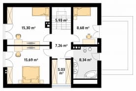 Rzut projektu Indygo 3 (CE) - poddasze