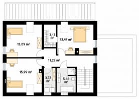 Rzut projektu Promyk 2 (SI) - poddasze