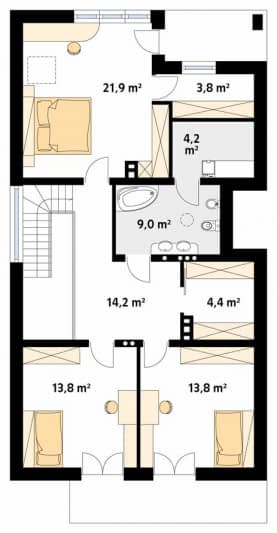 Rzut projektu Brzoza 2 (CE) - poddasze