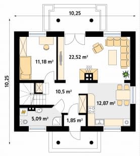 Rzut projektu Azalia (CE) - parter
