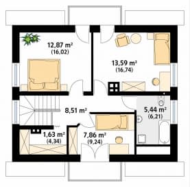 Rzut projektu Azalia (CE) - poddasze