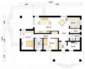 Rzut projektu Granat 2 (CE) - parter