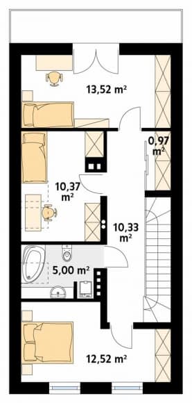 Rzut projektu Koliber 5 (CE) - poddasze