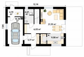 Rzut projektu Albit (KO) - parter