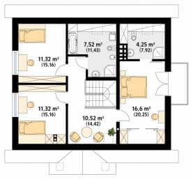 Rzut projektu Chaber 2 (CE) - poddasze