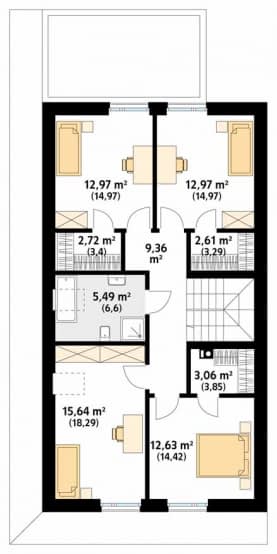Rzut projektu Tetyda (PH) - poddasze