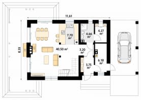 Rzut projektu Weranda 3 (CE) - parter
