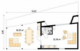 Rzut projektu Jaskier dr-S (DR-S) - parter