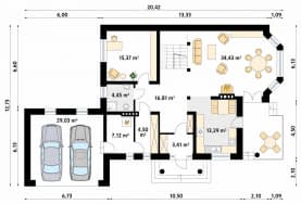 Rzut projektu Aria 4 (CE) - parter