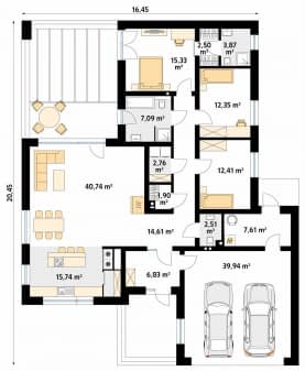 Rzut projektu Cytrus 5 (SI) - parter