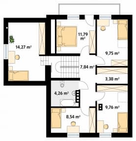 Rzut projektu Bluszcz (CE) - poddasze