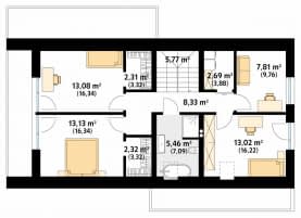 Rzut projektu Iko (PH) - poddasze