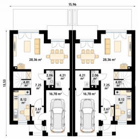 Rzut projektu Pistacjowy (CE) - parter