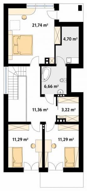 Rzut projektu Brzoza (CE) - poddasze
