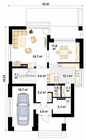 Rzut projektu Amulet (CE) - parter