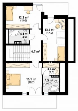 Rzut projektu Amulet (CE) - poddasze