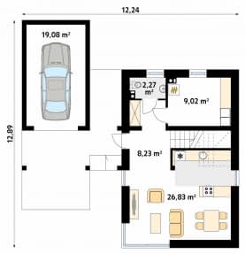 Rzut projektu Teo 2 (KO) - parter