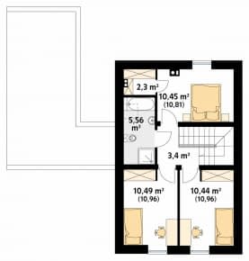 Rzut projektu Teo 2 (KO) - poddasze