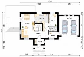 Rzut projektu Sójka 3 (CE) - parter