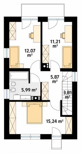 Rzut projektu Jarzębina W (CE) - pietro1